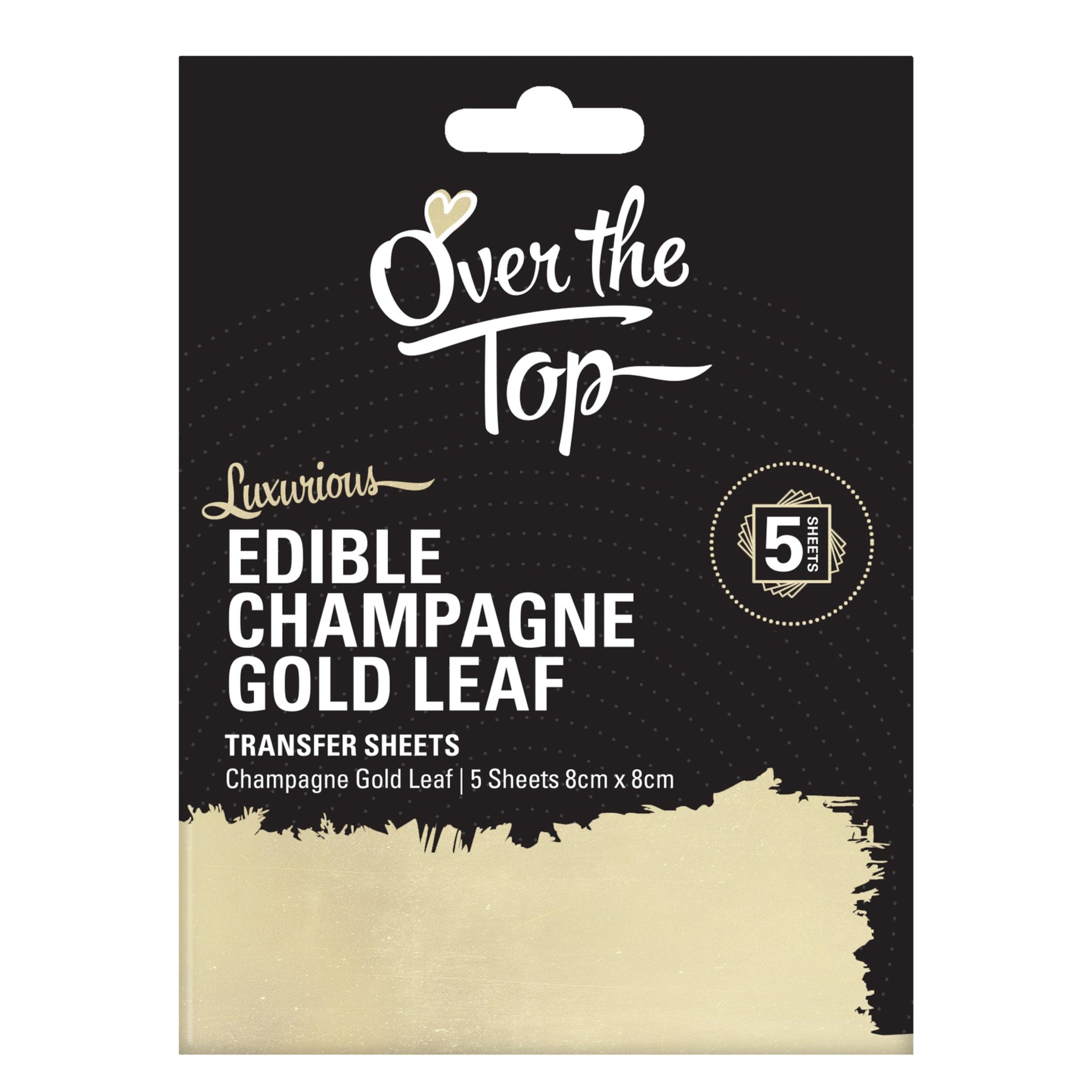 Edible Champagne Gold Leaf Transfer Sheet (5 Sheets) Bake and Decorate Co