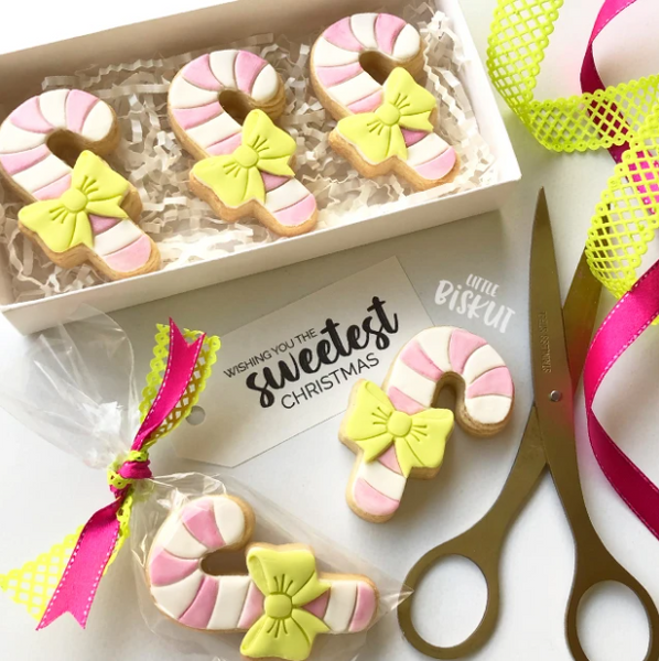 Little Biskut Candy Cane Cookie Cutter & Embosser Set