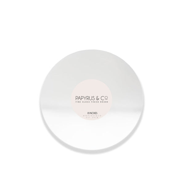 Gloss White 8 Inch Round Masonite Cake Board
